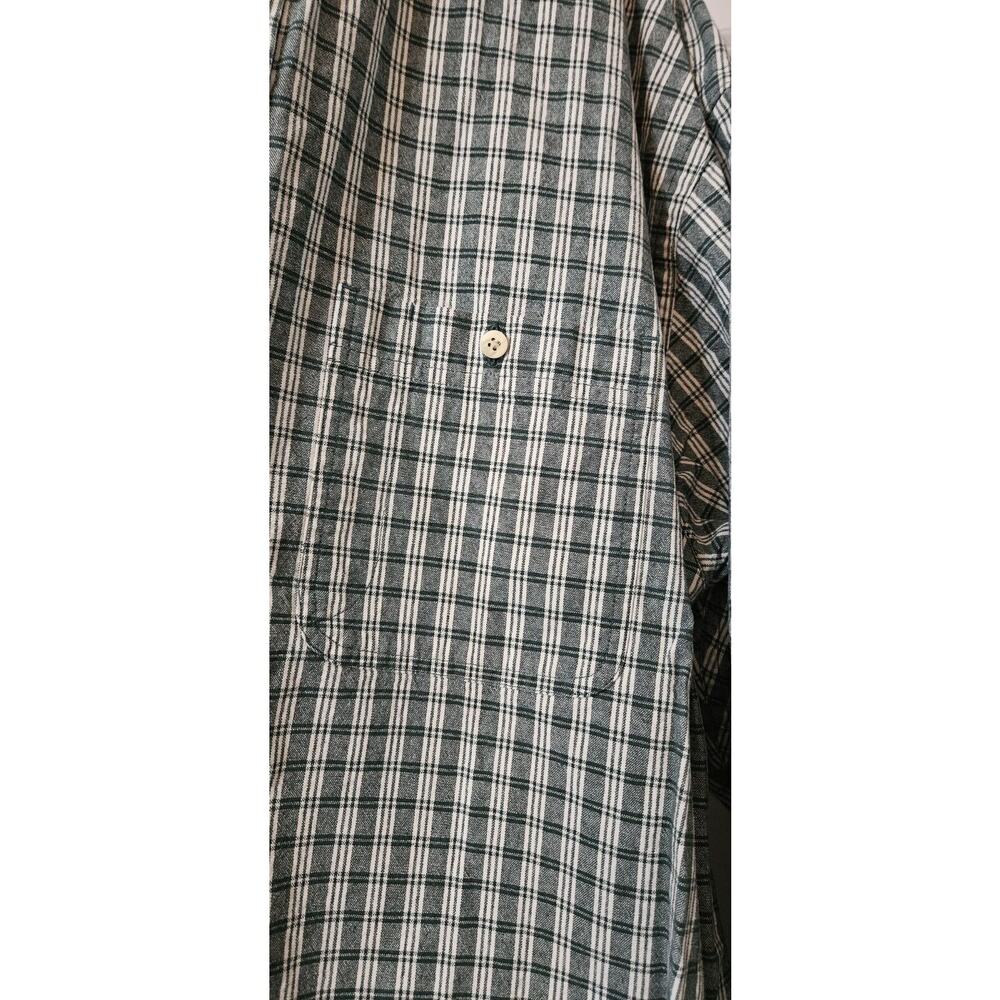 Eddie Bauer Mens XL Green White Plaid Button Down Shirt Button Down Collar - Picture 4 of 9